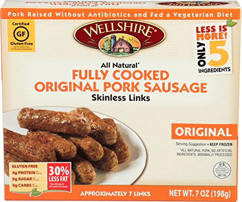 Wellshire Farms, Pork Sausage Link Original Gluten Free Frozen, 7 Ounce #TOP2