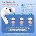 Memory Foam Replacement Ear Tips for AirPods Pro 3 Silicone Shield, Compatible withAirPods Pro 3rd Generation 2025, Anti-Slip Better Noise Canceling, 3 Pairs (White & Orange, Medium)