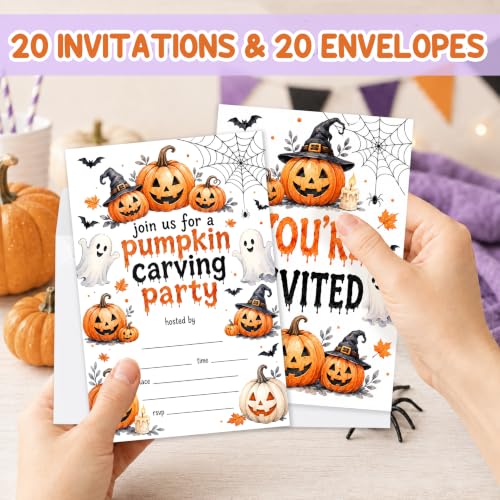 Tidkeetyoo Pumpkin Carving Halloween Party Invitations Halloween Card by Tidkeetyoo - Used condition - Image 3