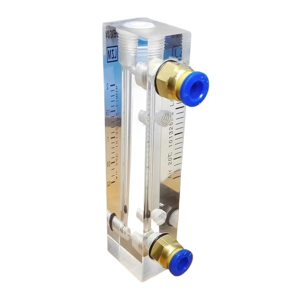 Hbgnzu One Color 0.1-25 L/Min Lpm Lzm-6T Nitrogen N2 Mirco Air Flowmeter Rotameter Adjustbale Valve 6Mm Push In To Connect(1-10Lpm)