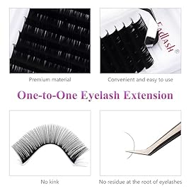 Lash Extension B Curl 20-25mm FADLASH Eyelash Extensions Mixed Tray Lashes 0.15 Faux Mink Single Classic Lash Extensions Supplies (0.15-B, 20-25mm Mix)