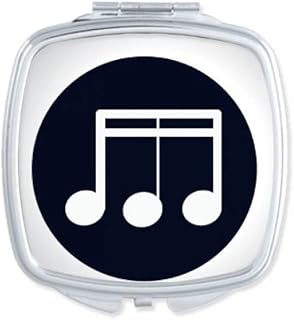Triple-dequaver Music Note Black Mirror Square Portable Hand Pocket Makeup