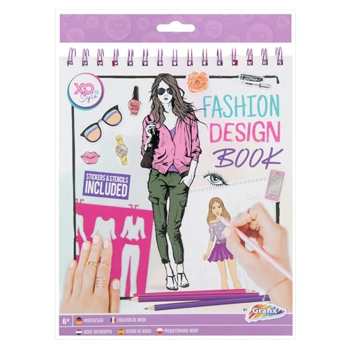 Grafix Livre de conception de mode 36 pages pochoir et autocollants