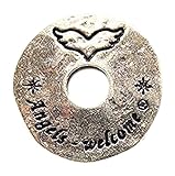 Cadena colgante o Talisman disco delantero netoptic "Angels Welcome" reverso "que se el amor ahora"