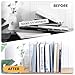 Vertical Magazine File Holder, Clear File Organizer Desk Organizer and Storage Bins Holding for Magazines, Binders, Notebooks, Envelopes, Plastic Office Organization and Storage for Desk, 4 pack