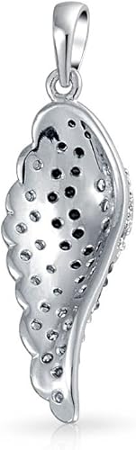 Miniatura 4 de Dos tonos de ala de ángel guardián espiritual pluma zirconia cúbica negro blanco CZ palanca trasera pendientes para las mujeres plateado plateado