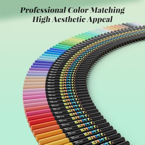 ZYDAFA 80 Farben Acrylstifte für Steine, Pinselspitze Acryl Paint Marker für Kieselsteine, Holz, Keramik & Glas – Schnelltrocknend, für DIY, Kunst