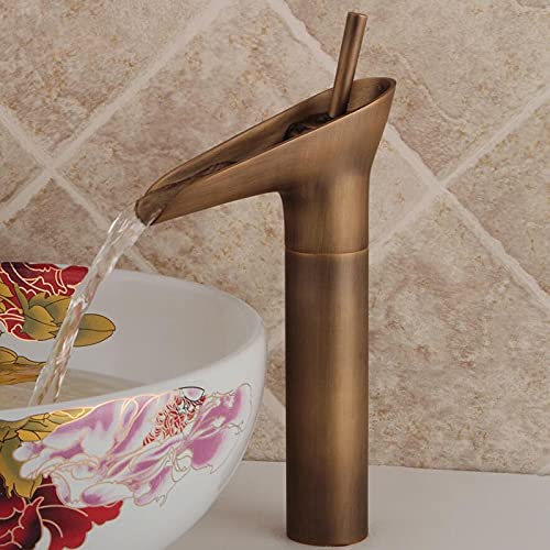 Robinet de lavabo cascade en laiton antique style verre à vin GZ-8007