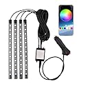 Fita LED Neon Som Automotivo RGB 7 Cores, Luz Interna Decoração com Controle Remoto para Painel e Interior do Carro