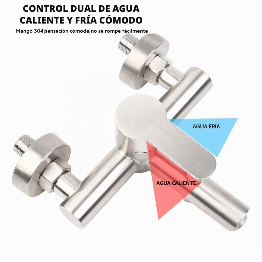 Grifo Para Bañera, Mezclador Monomando, con Desviador Manual, Montaje en Pared, con Salida de Ducha y Baño