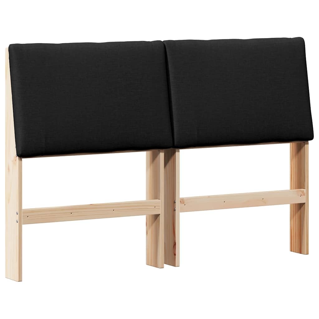 Wyściełany zagłówek czarny 150 cm, lite drewno sosnowe, obicie materiałowe, nowoczesne wzornictwo do sypialni, wygodne oparcie łóżka