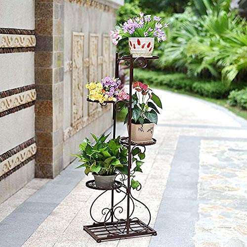 XIU Flower Stand-Flower Rack Floorstanding Iron Art Creative Multi-Layer Living Room Balcony Indoor and Outdoor Green Plant Flower Stand（Color Multiple Choice）,3
