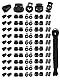 Sinofort 100 Stück Kordelstopper, Schwarz Kordelklemme, 5 Typen Schnürsenkel Stopper Seilstopper Kordelstopper, Schnürsenkel für Jacke Sportkleidung Rucksack Gummikordel Stopper Schnellverschluss