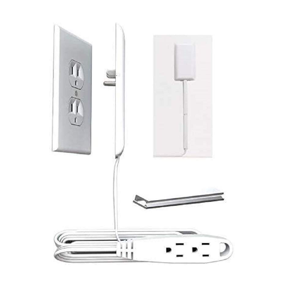 Sleek Socket Ultra-Thin Pet Proofing Outlet Cover with 3 Outlet Power Strip and Protective Cord Cover Kit, 8-Foot, Universal Size