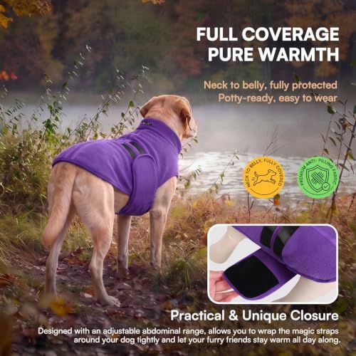 Image of Queenmore Large Dog Sweater,Fleece French Bulldog Sweater with Leash Hole