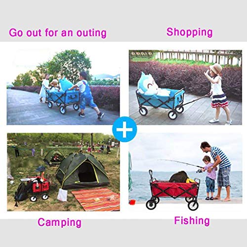 Carretilla multiuso plegable para jardín y playa, carrito portátil para camping con marco de acero y bolsa de tela Oxford miniatura 5