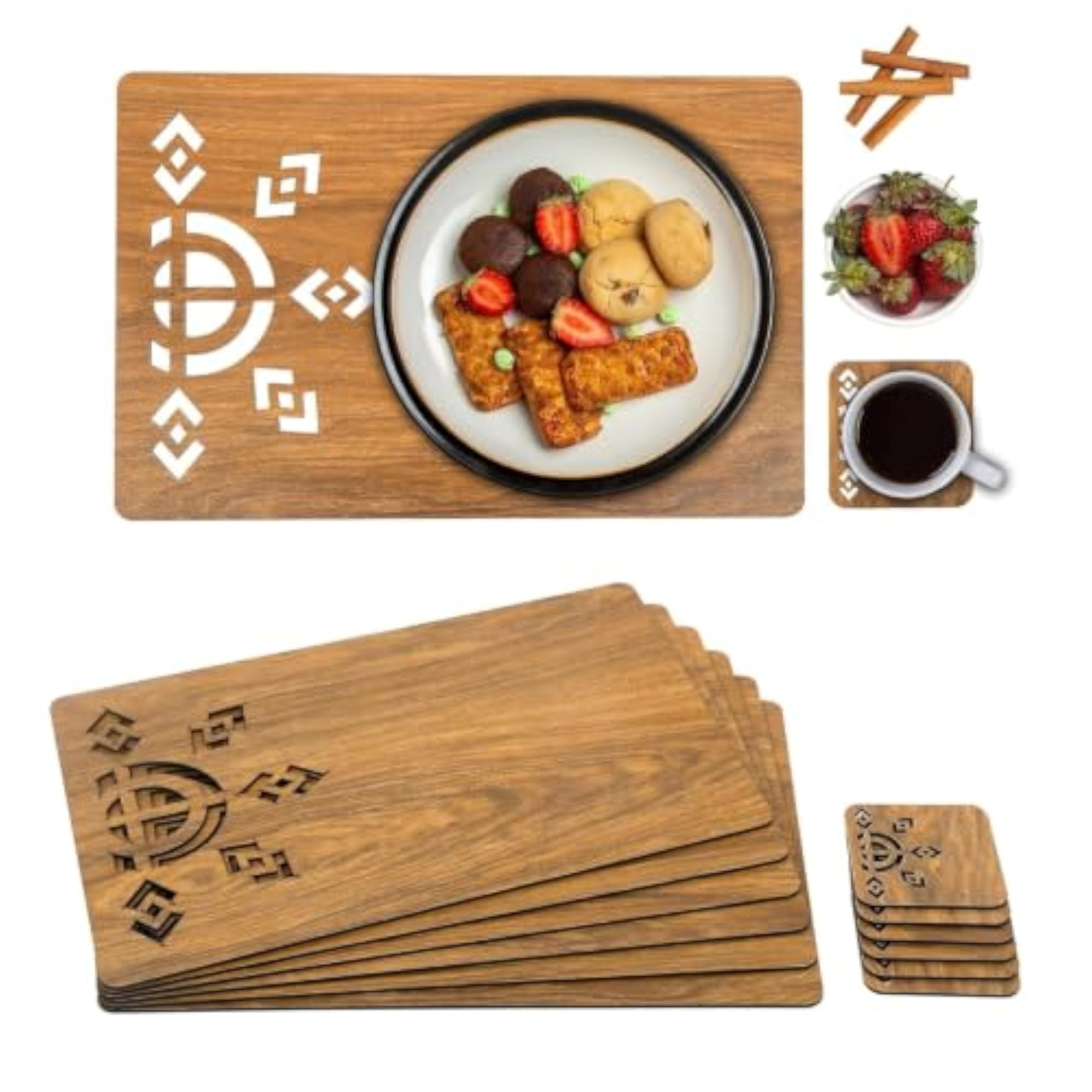 Heat Resistant Waterproof Wooden Placemats Set