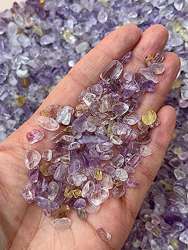 Image of GAF TREASURES 2 oz Lot Tumbled Ametrine Gemstone Chips, Crushed Mini Crystals, Undrilled Crystal Chips (Ametrine)