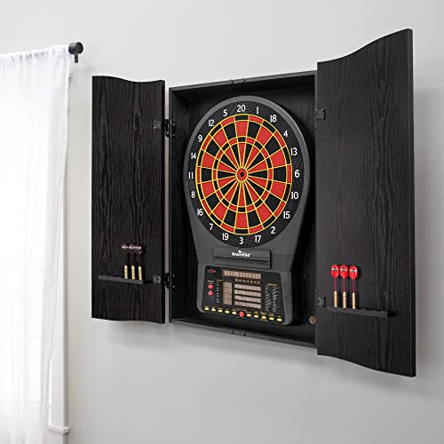 DMI Sports Black Dartboard Cabinet for Arachnid Electronic Dartboards (15.5) | Dartboard Not Included
