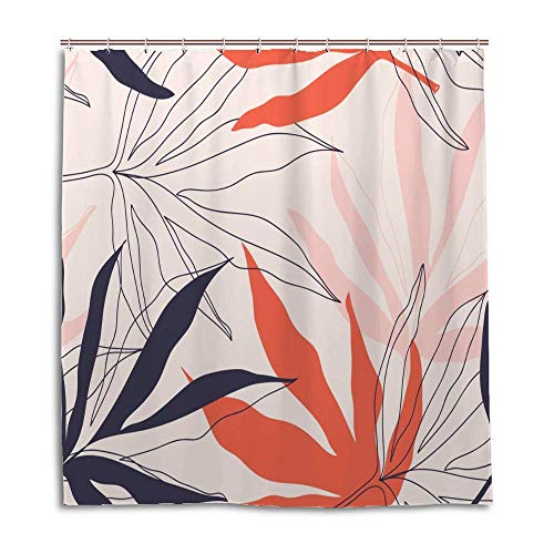Rideau de douche jungle en polyester imperméable avec crochets 183x183 cm