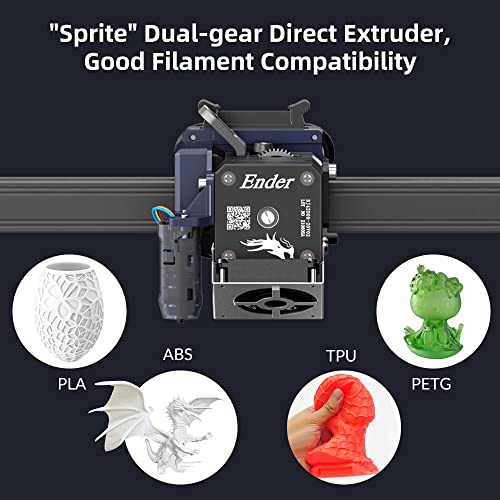 Creality Ender 3 S1 Plus 3D-Drucker mit Sprite Direct Dual-Gang-Extruder, CR-Touch, UI-Schnittstelle, leisem 32-Bit-Mainboard, 300 x 300 x 300 mm großem Bauvolumen - 3