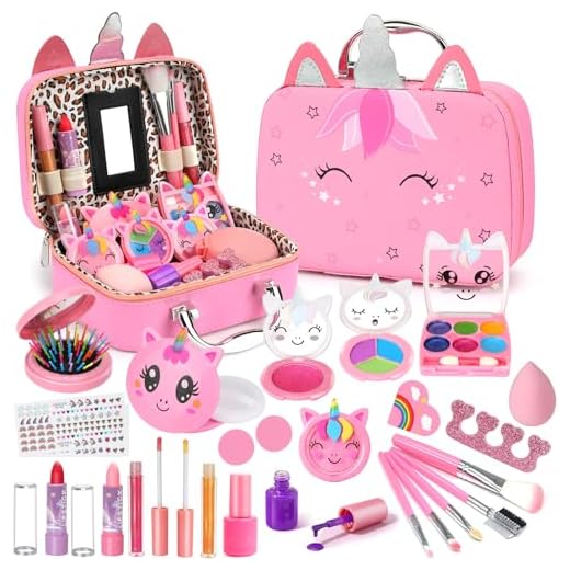 Kids Washable Makeup Girls Toys - Girls Makeup Kit for Kids Make up Set Real Makeup for Kid Little Girls Toddlers Children Princess Christmas Birthday Gifts Toys for 3 4 5 6 7 8 9 10 Year Old Girls