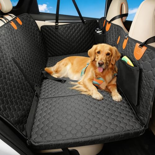 Pawccoli Back Seat Extender for Dogs Waterproof Dog Car Seat Cover for Back Seat with Hard Bottom Upgraded Material Anti Scratch Easy to Use and Clean Holds 420lbs