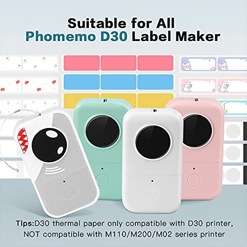 Phomemo D30 Adhesive Gradient Color Thermal Paper 1/2" X 1 1/2" (12Mm X 40Mm) 160 Labels/Roll, 3 Roll,For Gift Decoration, Compatible With D30 Label Maker #TOP4