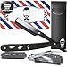 Produktbild Rasiermesser Barber set 20 Halbe Klingen Etui Leder Reise SAKKAL |Rasierer Friseur Herren Handbart Barber Professional Kit Classic Handpflege Precision Friseurmechanik bartschablonen Schwarz
