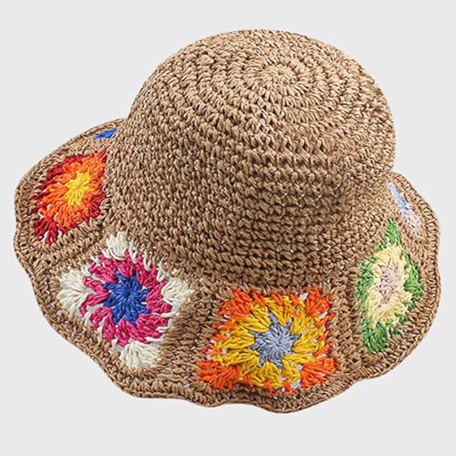 Sombrero de paja tejido para mujer KORADI estilo bohemio miniatura 5