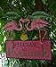 Sunset Vista Designs Kathy Hatch Pretty in Pink Flamingo Welcome to Paradise Sign, 14 by 10-Inch