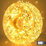 weillsnow 164 FT 500 LED Fairy Lights Outdoor, Warm White String Lights with...