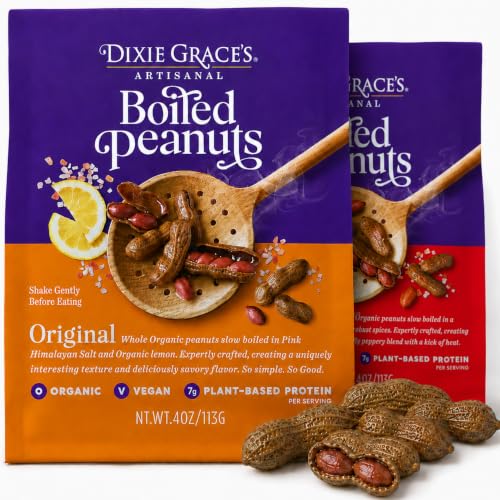 Boiled Peanuts, Non-GMO Protein Plant-Based Snack, Salty & Spicy Flavor
