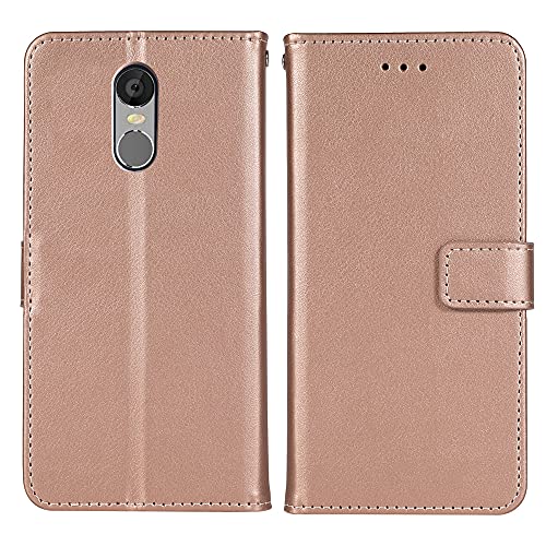 Fdcwtsh Compatible With Xiaomi Redmi 5 Plus Wallet Case Wrist Strap Lanyard Leather Flip Cover Card Holder Stand Cell Accessories Phone Cases For Xiami Xiomis Xiome Xiomi Redmi 5Plus Rose Gold #TOP6