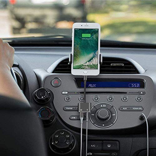[Apple Mfi Certified] Lightning To 3.5Mm Headphone Adapter For Iphone, 2 In 1 Headphone Audio Splitter, Adapter Aux Connector Charger Cable Replacement For Iphone 13/12/Se/Xr/Xs/X/8/7/7 Plus(Black) #TOP4