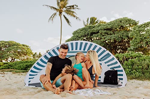 Oniva - A Picnic Time Brand - Manta Portable Beach Tent - Pop Up Tent - Beach Sun Shelter Pop Up, (Navy Blue & White Stripe) #TOP1