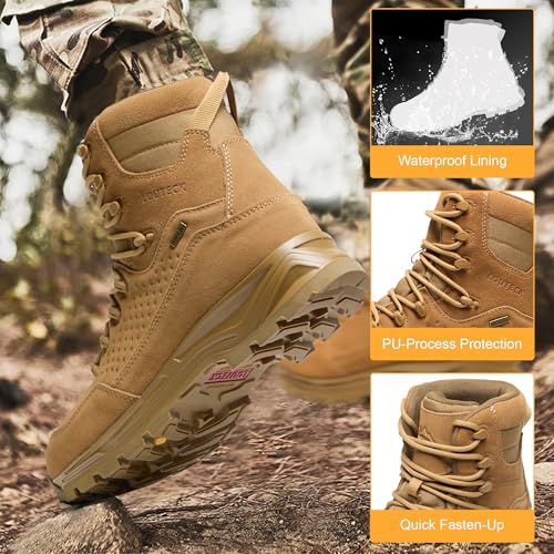 Image of Men's Military & Tactical Boots - Waterproof & Comfortable Boots for Men, Perfect for Work, EMS, Hiking, and Combat