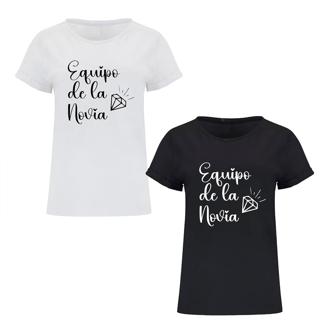 Camiseta despedida soltera personalizada con nombre | Pack 5 unidades | Novia | Team Bride | Equipo de la novia