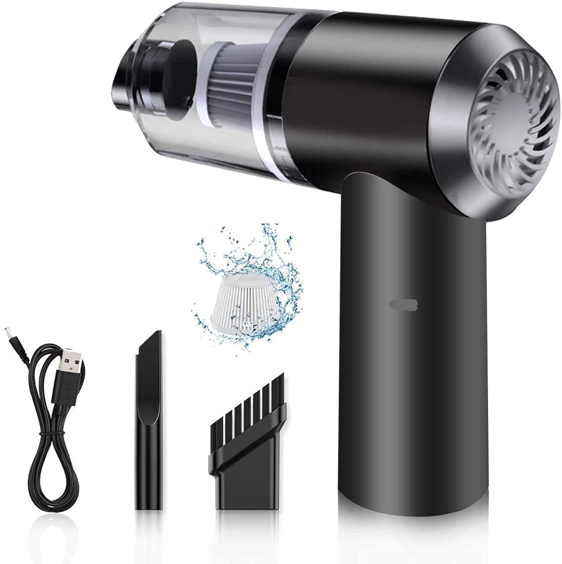 Maruti Creation 2 in 1 Handheld Vacuum Car Cleaner Air Duster Wireless Rechargeable Home Pet Hair Vacuum, Portable USB Vacuum Cleaner with LED Light for Home (120w)-image-39