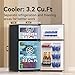 3.2 Cu.Ft. Mini Fridge with Freezer 2 Door Refrigerator and Freezer Small Fridge for Bedroom Home Office Dorm, Small Drink Chiller, 37 dB Low Noise, Stainless Steel