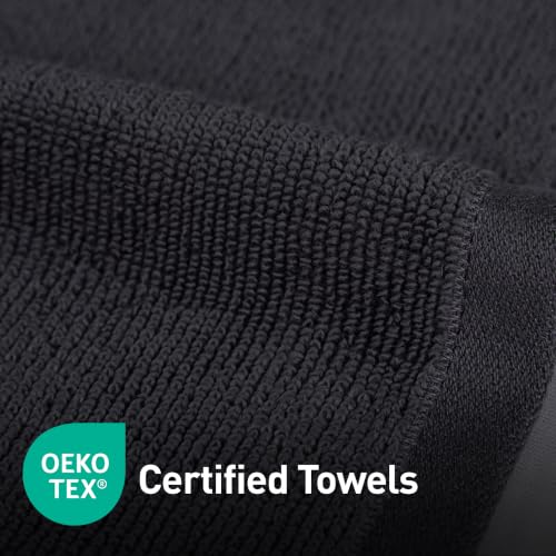 Image of MYTRIDENT Face Towel | Urban Comfort | Quick Drying | Travel Friendly | for Men /Women | 6 Pc Face Towel (30 cm x 30 cm) | 100% Cotton 450 GSM - Black