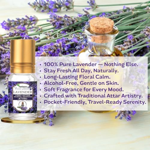 Image of Lavender Attar & Rose Attar Combo | Pure Natural Ittar /Itra | Long Lasting Perfume Oils | Alcohol-Free | 6ml x 2 Roll-On Bottles for Men & Women