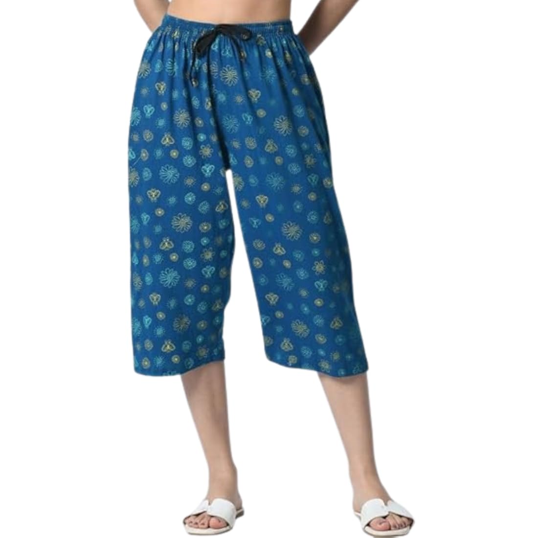 Women Soft Cotton Printed Loose Fit Capris 3/4th Pants (Pack of 1)-picture-33