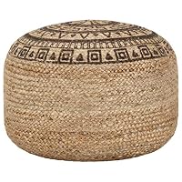 KMUNGDWG Pouf en jute fait à la main marron avec perles EPS - 45 x 30 cm - Pouf tressé comme repose-pieds pour