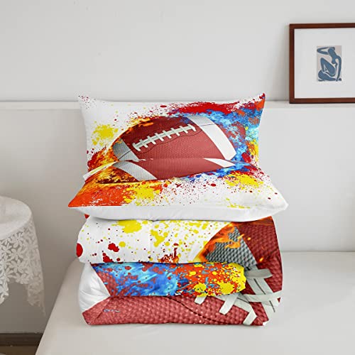 Graffti Conjunto de edredom de futebol americano, edredom de futebol americano, jogo de cama esporti