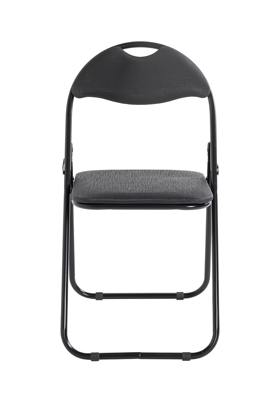 HAKU Chaise Pliante rembourrée, Lot de 6 chaises Pliantes Confortables, Noir, Dossier rembourré, Assise rembourrée, Acier - Dimensions : L 44 x H 80 x P 47 cm, Style : Moderne