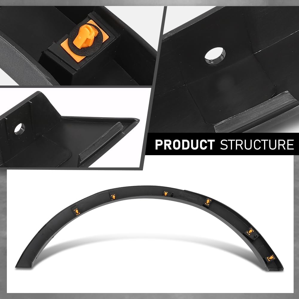 GRAND ORANGE Rear Left Fender Flares, Compatible with Ford Escape SEL 2013, Fit Ford Escape (submodel: S, SE, Titanium) 2013-2016, Rear Driver Side, Fender Molding Trim, FO1790116
