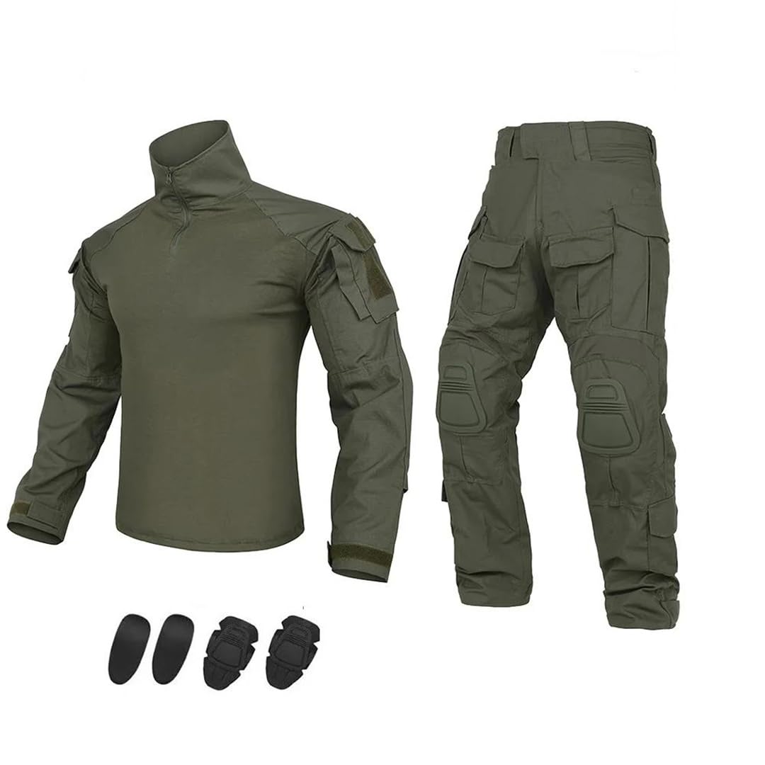Suwequest Conjunto de camisa táctica para hombre, camuflaje de caza, uniforme de manga larga, camiseta y pantalones de combate