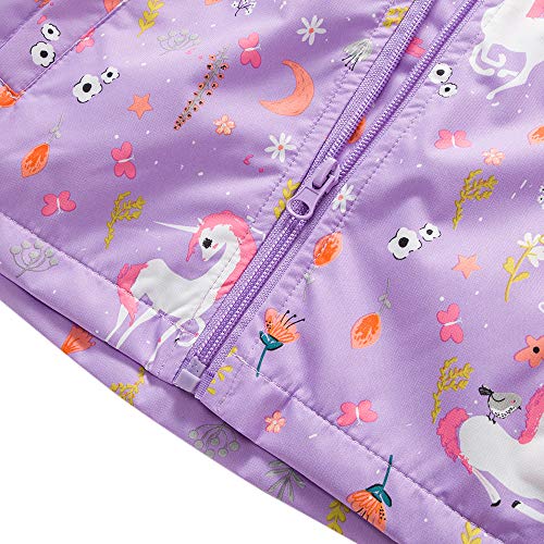Sowllars Girls Rain Jacket, Windbreaker Kids Raincoat Waterproof Zip Jacket With Fleece Liner (1102, 8) #TOP4