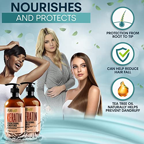 Pure Nature Lux Spa Keratin Shampoo And Conditioner Set And Hair Mask - Sulfate Free, Moisturizing Treatment For Men And Women - Hair Thickening Product For Volume And Shine - With Moroccan Argan Oil #TOP7